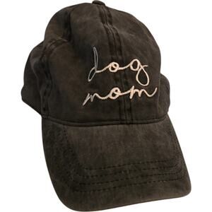 David & Young Dog Mom Distressed Black Cap, Adjustable